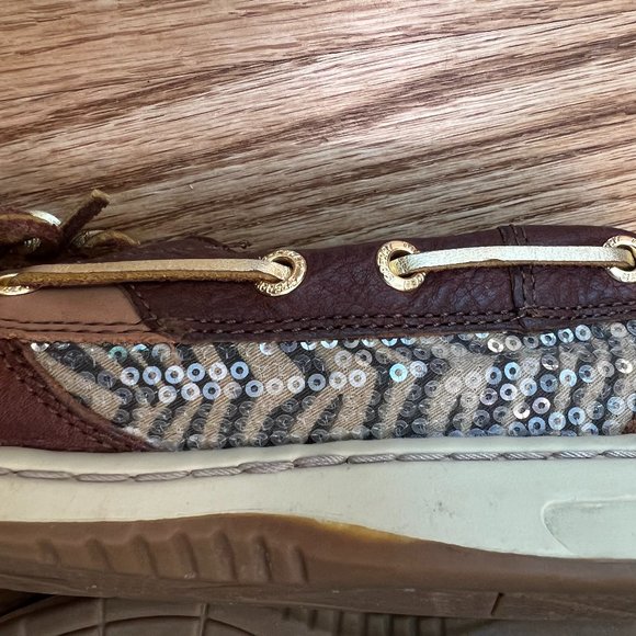Sperry Sequin Leopard Boat Shoes Size 5.5 - Picture 10 of 10